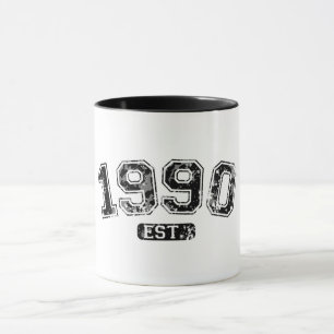 Oude Retro 1990 Grunge Est. Grafische Vormgeving Mok
