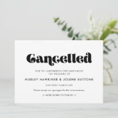 Oude retro aankondiging van afgelaste evenement (Staand voorkant)