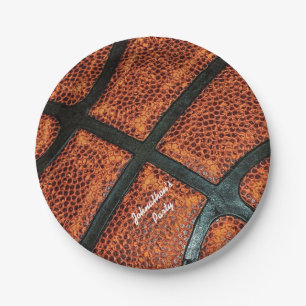 Oude Retro Basketball Patroon met naam Papieren Bordje
