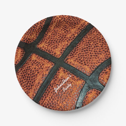 Oude Retro Basketball Patroon met naam Papieren Bordje (Voorkant)