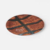 Oude Retro Basketball Patroon met naam Papieren Bordje (Gekanteld)