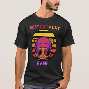 Oude Retro Beste Kat Tante Ooit Kat Moederdag T-shirt