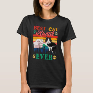 Oude Retro Beste Kat Tante Ooit Schattige Kat Moed T-shirt