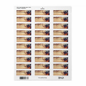 Oude retro camera op houten lijstachtergrond etiket (Full Sheet)