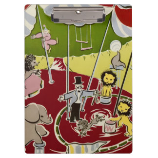Oude Retro Circus Dieren Ring Thema Klembord
