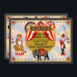 Oude Retro Circus Verjaardagsfeestje Kaart<br><div class="desc">Aanpassen voor elk evenement</div>