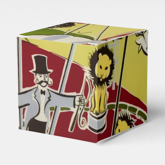 Oude Retro Circusdieren Ring Thema Bedankdoosjes (Voorkant Zijde)