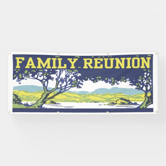 Oude Retro Familiestamboom Spandoek (Horizontaal)