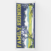 Oude Retro Familiestamboom Spandoek (Verticaal)