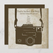 Oude Retro Film Camera op Antiek papier Kaart (Voorkant / Achterkant)