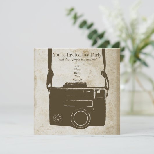 Oude Retro Film Camera op Antiek papier Kaart (Staand voorkant)