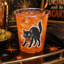 Oude Retro Halloween Zwarte Kat