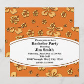 Oude Retro Hibiscus Tropisch Strand Uitnodiging (Voorkant / Achterkant)