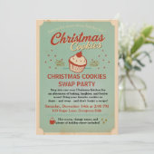 Oude Retro Kerst Koekjes Uitwisselen  Kaart (Staand voorkant)
