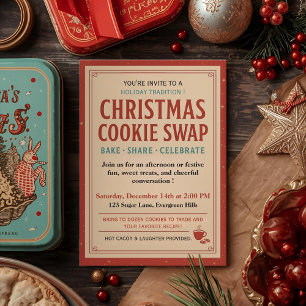 Oude Retro Kerst Koekjes Uitwisselen Kaart