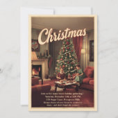 Oude Retro Kerstfeest  Kaart (Voorkant)