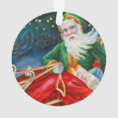 Oude Retro Kerstman Kerst Postkaart Ornament (achterkant)