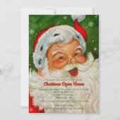 Oude Retro Kerstman Kerst Uitnodiging (Voorkant)