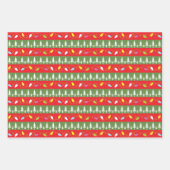 Oude Retro Kerstpatroon Inpakpapier Vel (Voorkant 3)