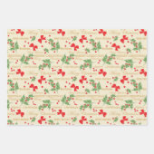 Oude Retro Kerstpatroon Inpakpapier Vel (Voorkant)
