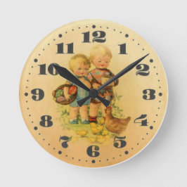 Oude retro kinderen ronde klok