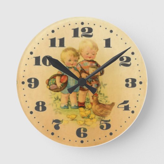 Oude retro kinderen ronde klok (Voorkant)