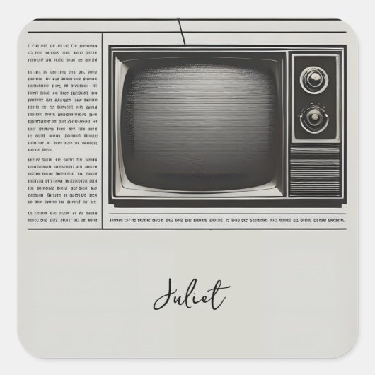 Oude Retro Krant Bruidsmeisjesfeest Vierkante Sticker (Voorkant)