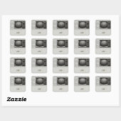 Oude Retro Krant Bruiloft Bridal Shower Vierkante Sticker (Vel)
