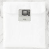 Oude Retro Krant Bruiloft Bridal Shower Vierkante Sticker (Tas)