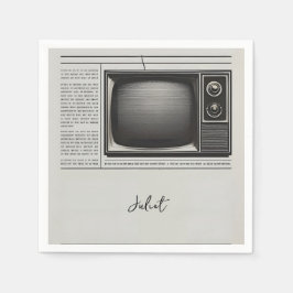 Oude Retro Krant Bruiloft Feest Servet