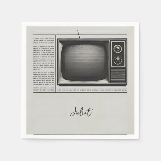 Oude Retro Krant Bruiloft Feest Servet (Voorkant)