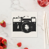 Oude retro monochrome spiegelreflexcamera servet (Insitu)