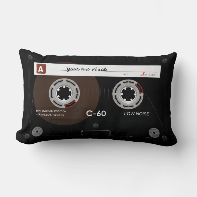 Oude Retro Muziek Cassettebandje Kussen (Voorkant)