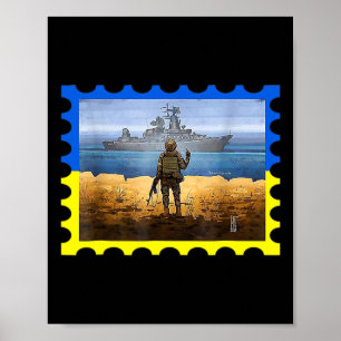 Oude Retro Oekraïne Postzegel Vlag Trots Poster