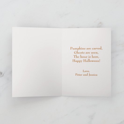 Oude Retro Pompoen met Pijp Custom Halloween Feestdagen Kaart (Binnen)