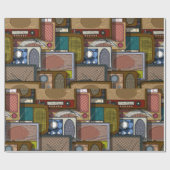 Oude Retro Radio Midden-Jaren Antiek Cadeaupapier (Vlak)