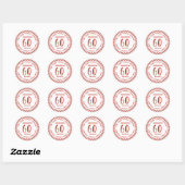 Oude Retro Rode Witte Gingham Geruite Aangepaste T Ronde Sticker (Vel)