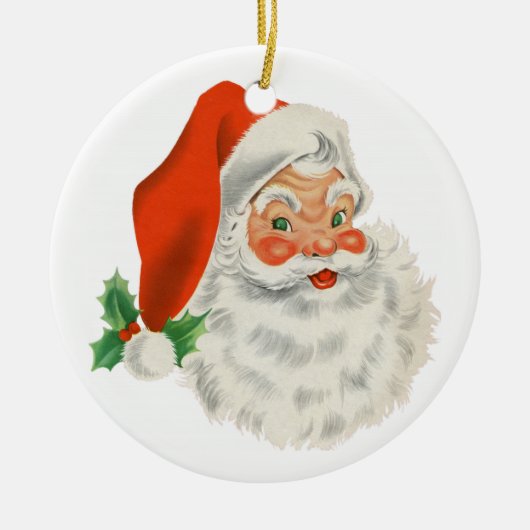 Oude  Retro Santa Claus Keramisch Ornament (Voorkant)