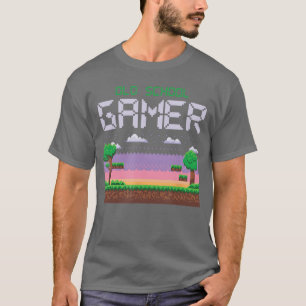 Oude Retro School Gamer Geek Piel Video Gaming Con T-shirt