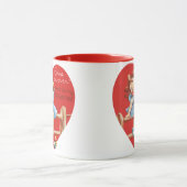 Oude Retro Valentijnsdag, Meisje op een hek Mok (Midden)