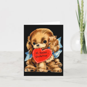 Oude Retro Valentijnsdag Puppy Hond Valentijn Kaart