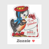 Oude Retro Valentijnsdag Robin Vogel Valentijn Sticker (Vel)