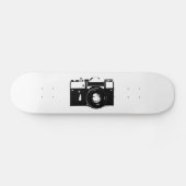 Oude retromonochrome SLR-camera Persoonlijk Skateboard (Horizontaal)