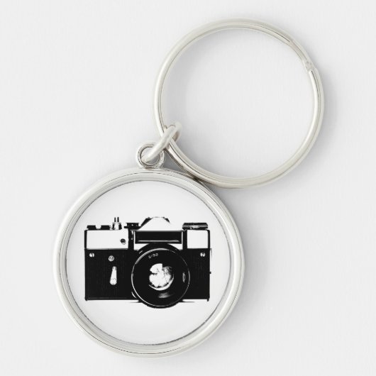 Oude retromonochrome SLR-camera Sleutelhanger (Voorkant)