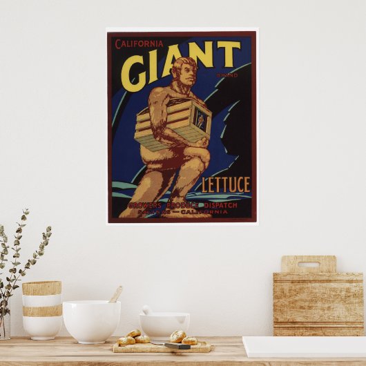  oude reuzenbonbons en groentesoorten poster (Keuken)