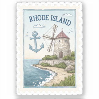 Oude Rhode Island-windmolenankerzegel Sticker