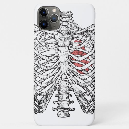 Oude ribbenkast- en hartanatomie Halloween Case-Mate iPhone Case (Achterkant)