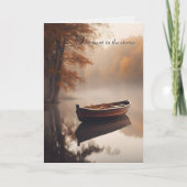 Oude Rij Boot op Herfst Lake Kaart (Voorkant)