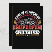 Oude rijders met een grappige motorfiets - zoon of feestdagenkaart (Voorkant / Achterkant)