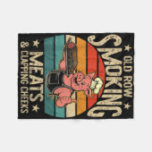 Oude rijen roken vlees en klappende wangen Grappig Fleece Deken (Voorkant (Horizontaal))